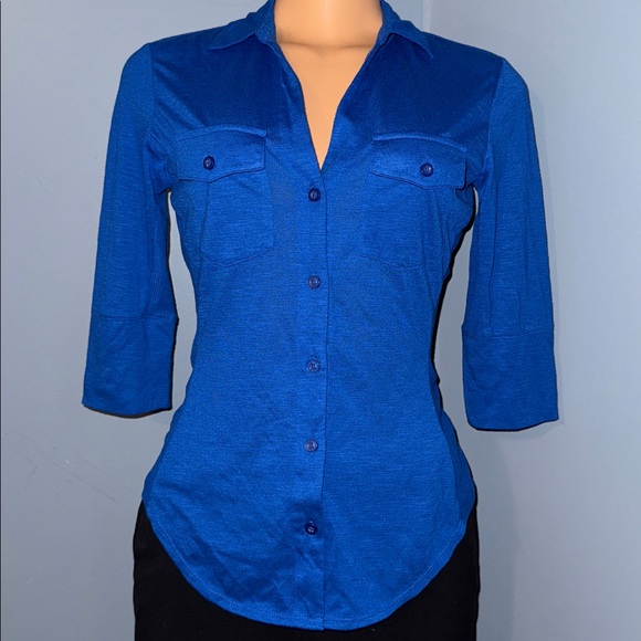 Candie's Tops - Candie's Royal Blue Button-Up Blouse - Size Small